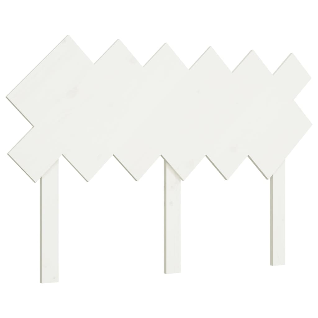 Solid Pine Wood Bed Headboard, White, 122.5x3x80.5 cm