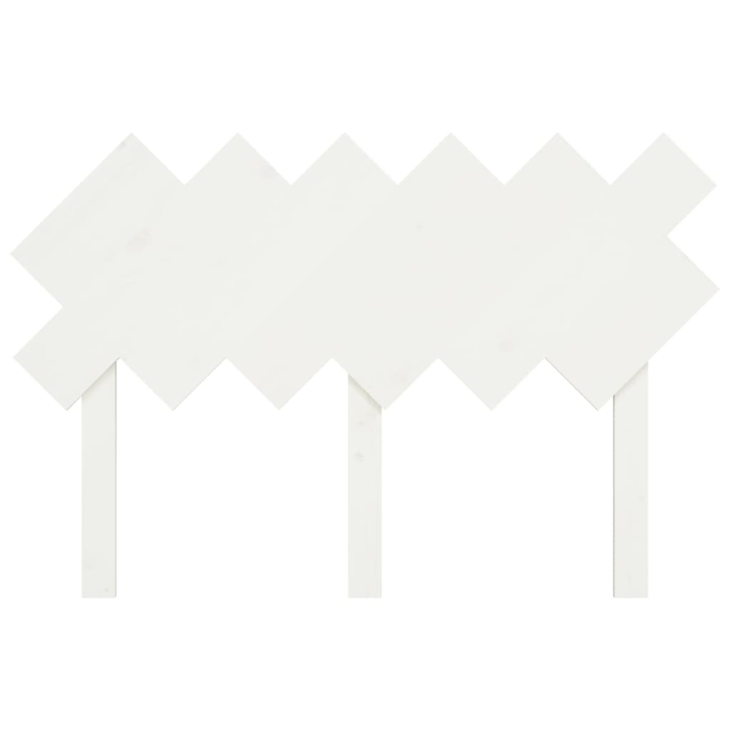 Solid Pine Wood Bed Headboard, White, 122.5x3x80.5 cm