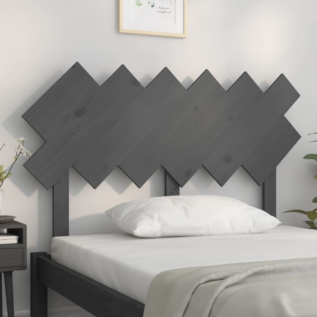Solid Pine Wood Grey Headboard, 122.5x3x80.5 cm - Stylish & Durable