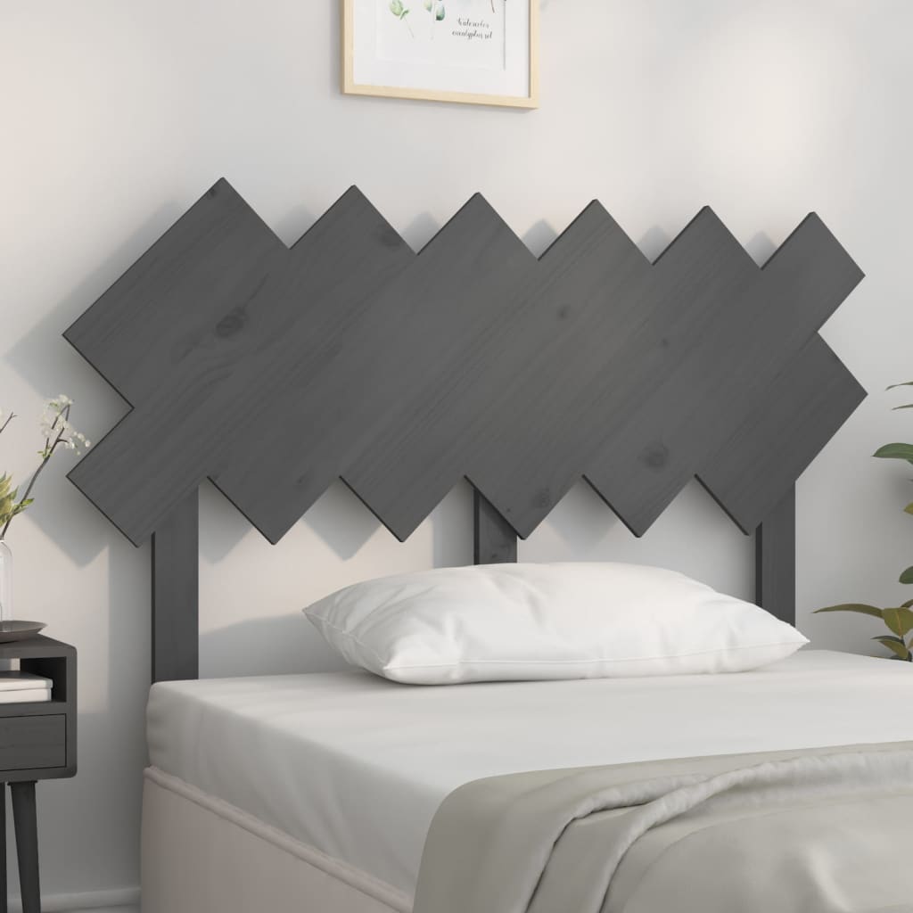 Solid Pine Wood Grey Headboard, 122.5x3x80.5 cm - Stylish & Durable