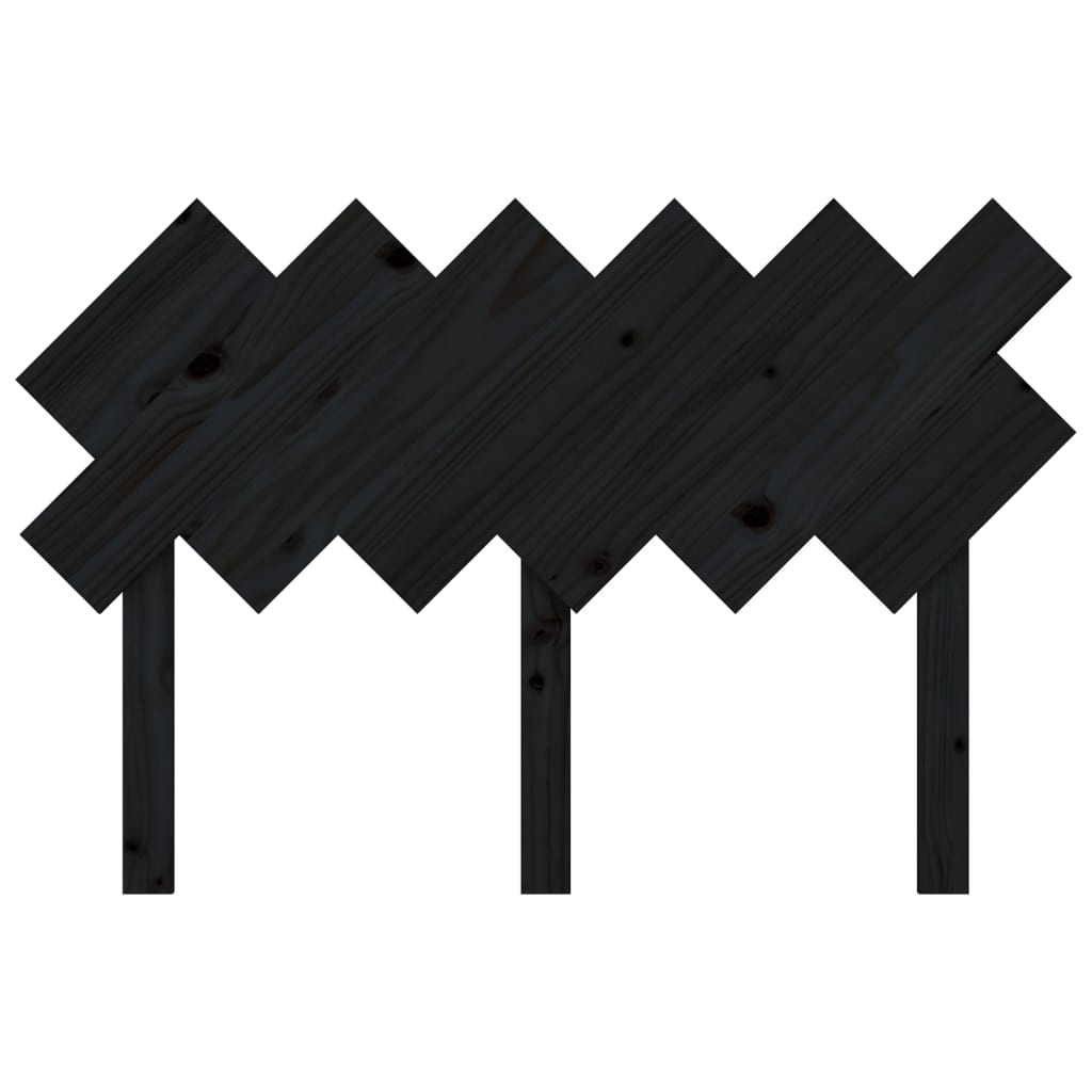 Black Solid Pine Wood Bed Headboard - 122.5x3x80.5 cm