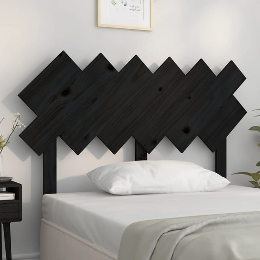Black Solid Pine Wood Bed Headboard - 122.5x3x80.5 cm