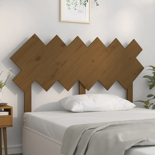 Solid Pine Wood Headboard, Honey Brown, 132x3x81 cm