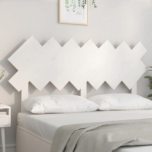 Solid Pine Bed Headboard in White, 141x3x80.5 cm