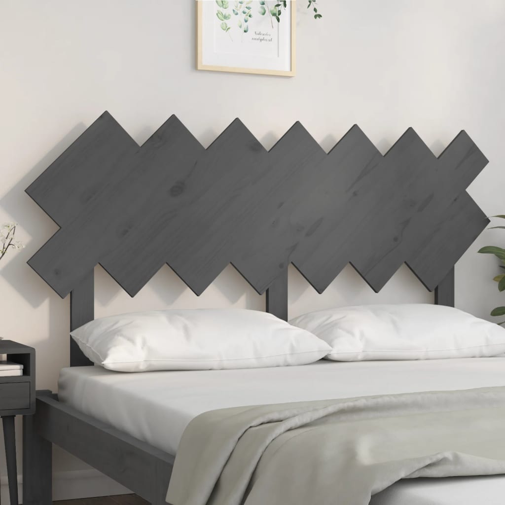 Solid Wood Pine Grey Headboard 141x80.5 cm - Elegant Bedroom Decor
