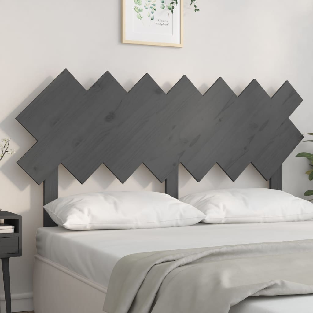 Solid Wood Pine Grey Headboard 141x80.5 cm - Elegant Bedroom Decor