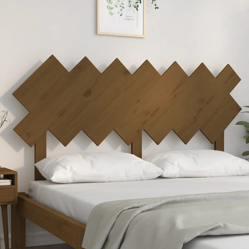 Solid Pine Honey Brown Bed Headboard, 141x3x80.5 cm