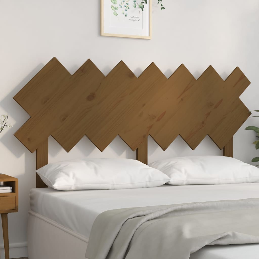 Solid Pine Honey Brown Bed Headboard, 141x3x80.5 cm