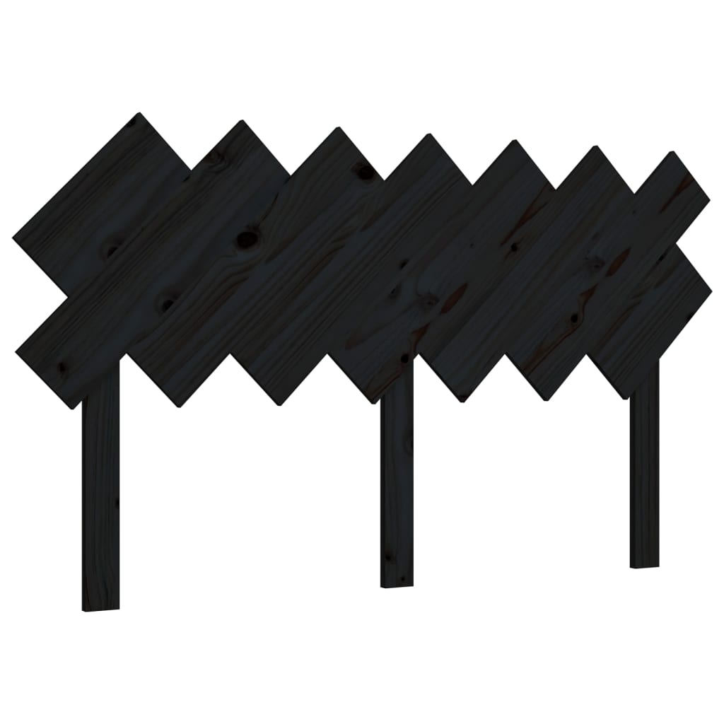 Solid Wood Pine Bed Headboard, Black, 141x3x80.5 cm