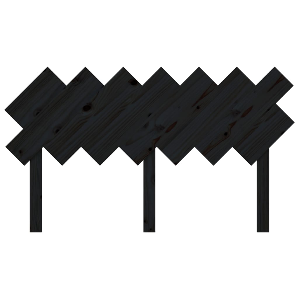 Solid Wood Pine Bed Headboard, Black, 141x3x80.5 cm