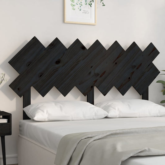 Solid Wood Pine Bed Headboard, Black, 141x3x80.5 cm