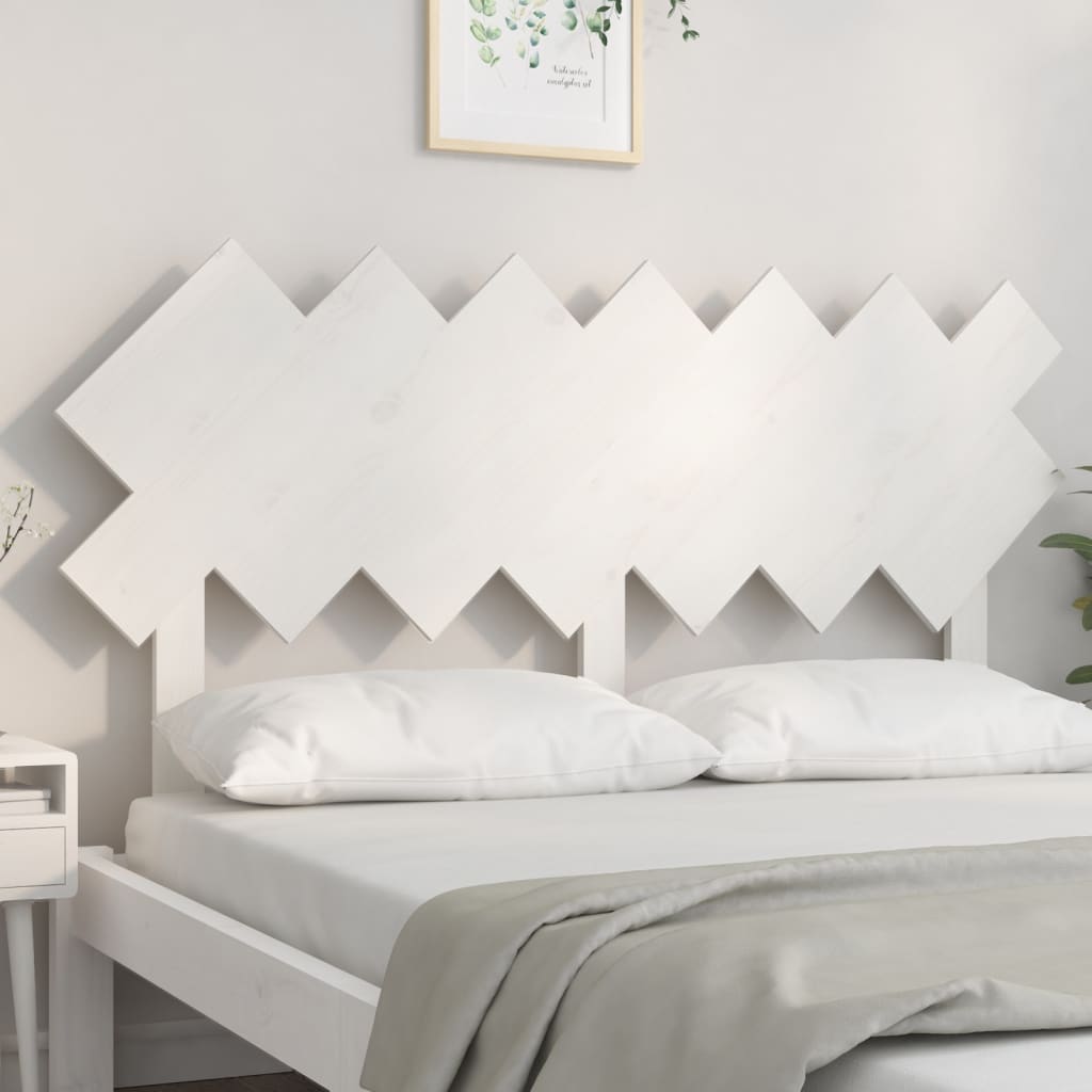 Solid Wood Pine Bed Headboard in White - 151.5x3x81 cm