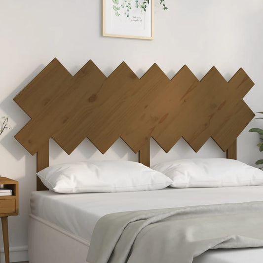 Solid Pine Wood Bed Headboard - Honey Brown, 151.5x3x81 cm