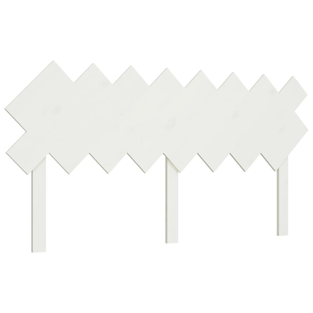White Solid Pine Wood Bed Headboard - 159.5x3x80.5 cm