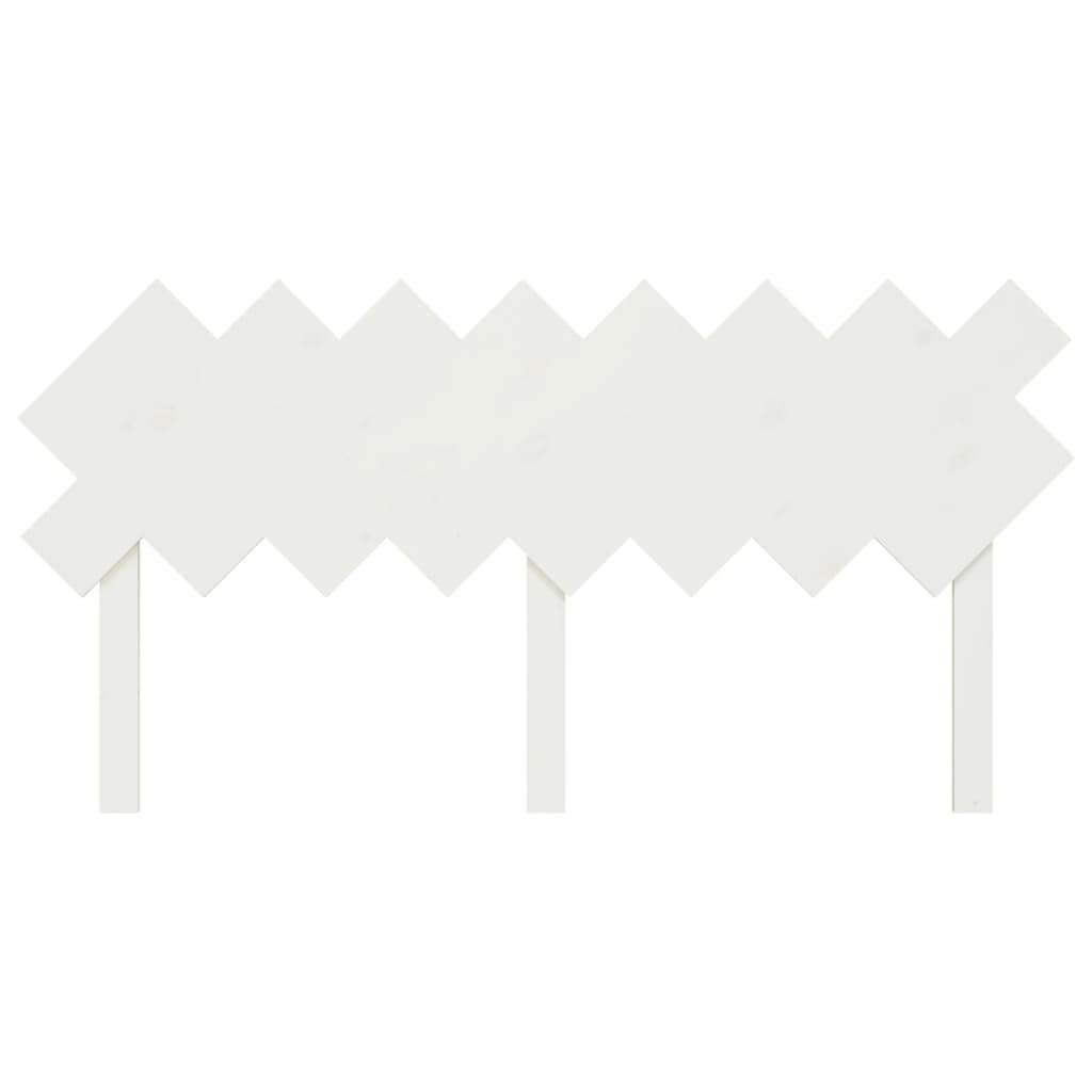 White Solid Pine Wood Bed Headboard - 159.5x3x80.5 cm