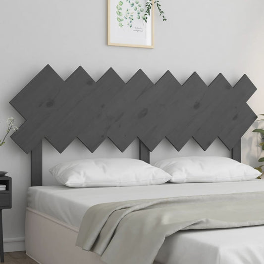Solid Pine Wood Grey Headboard - 159.5x3x80.5 cm