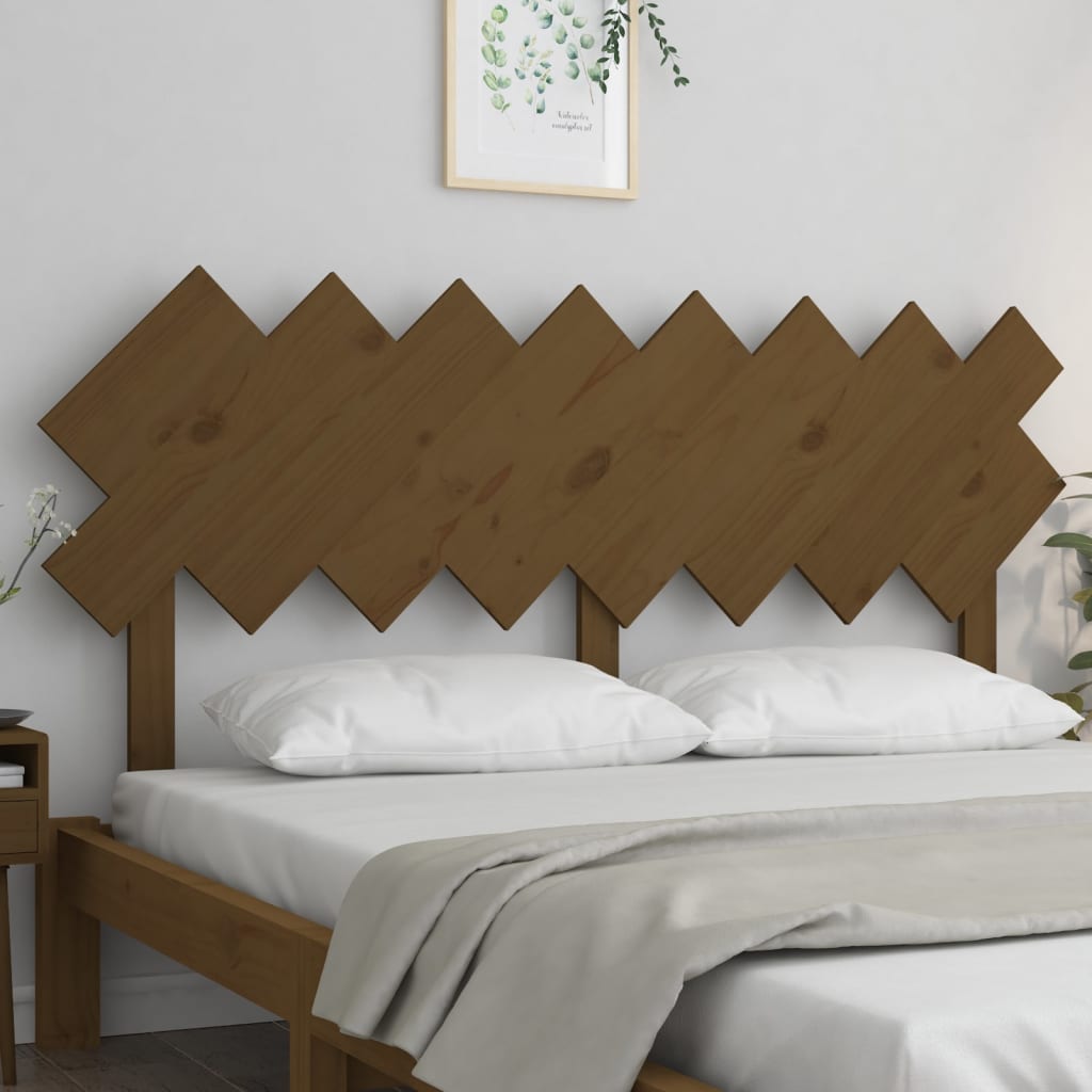Solid Pine Wood Honey Brown Bed Headboard 159.5x3x80.5 cm