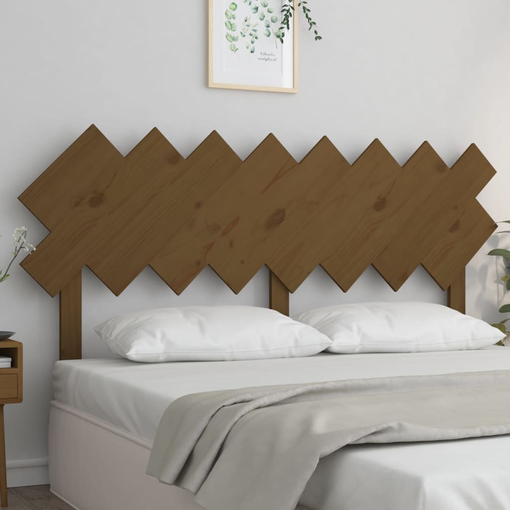 Solid Pine Wood Honey Brown Bed Headboard 159.5x3x80.5 cm