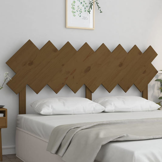Solid Pine Wood Honey Brown Bed Headboard 159.5x3x80.5 cm