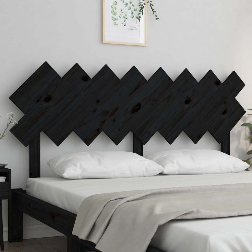 Solid Pine Black Headboard, 159.5x3x80.5 cm - Stylish & Durable