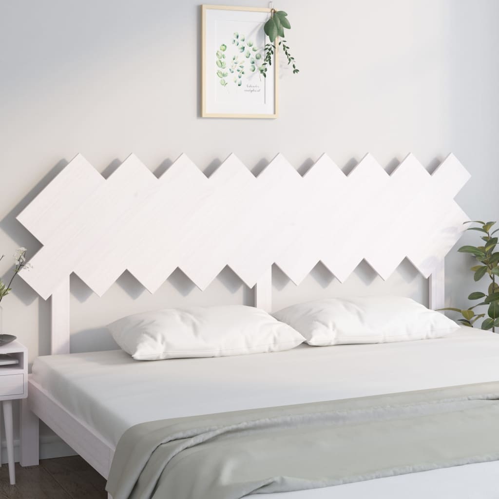 White Solid Pine Wood Bed Headboard 178x3x80.5 cm