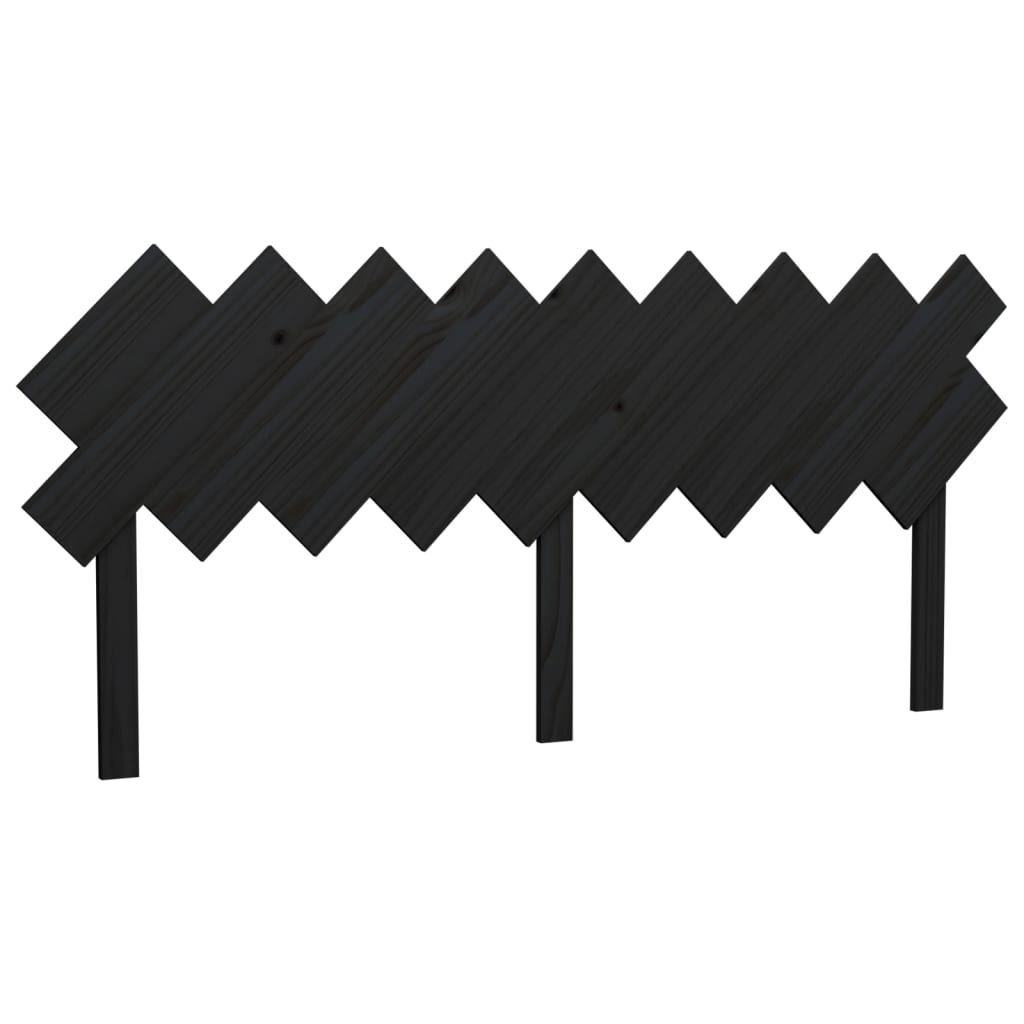 Solid Pine Wood Bed Headboard - Black, 178x3x80.5 cm
