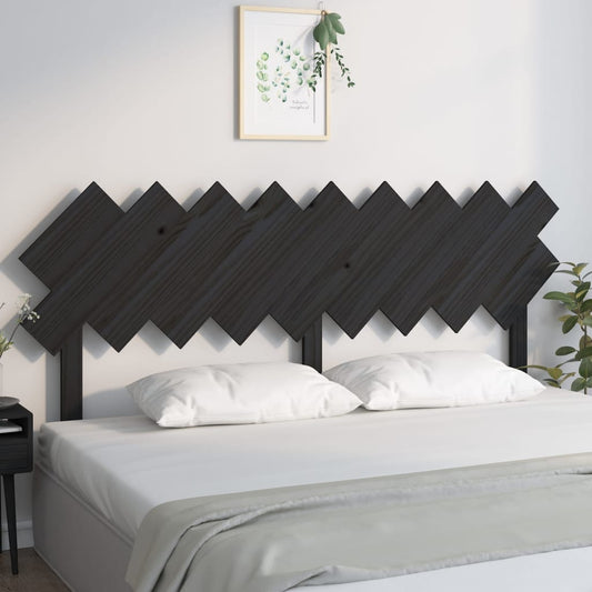 Solid Pine Wood Bed Headboard - Black, 178x3x80.5 cm