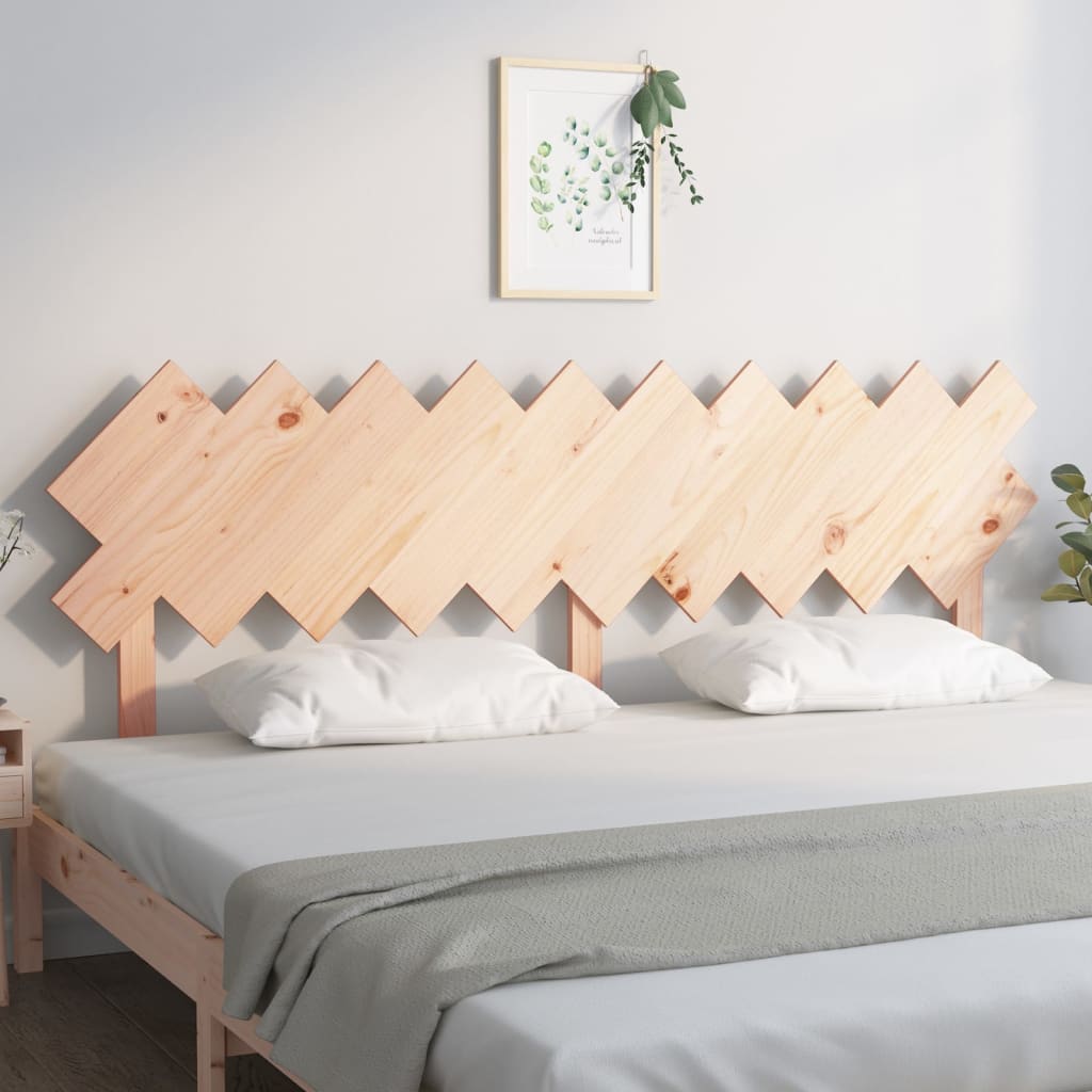 Solid Pine Wood Bed Headboard - 196x3x80.5 cm Durable Design