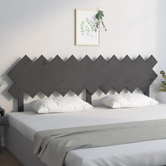Solid Pine Wood Grey Headboard 196x3x80.5 cm - Stylish & Durable
