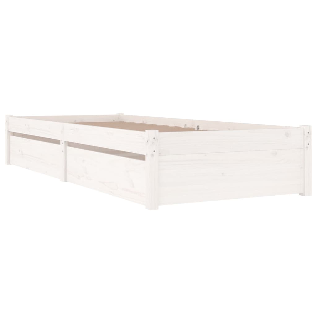 vidaXL White Bed Frame w/ Storage Drawers 90x200 cm - No Mattress