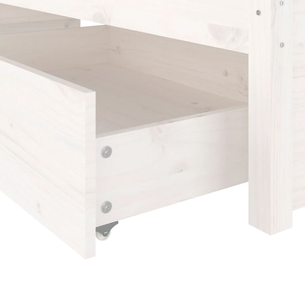 vidaXL White Bed Frame with Storage Drawers 140x190 cm