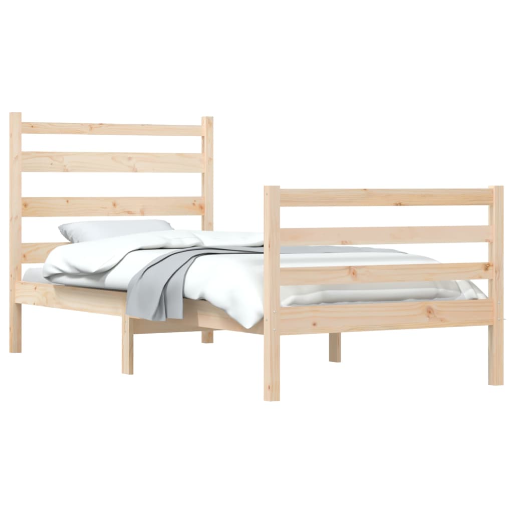 Solid Pine Wood Bed Frame 90x200 cm - Mattress Not Included