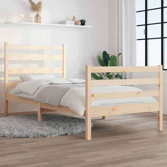 Solid Pine Wood Bed Frame 90x200 cm - Mattress Not Included