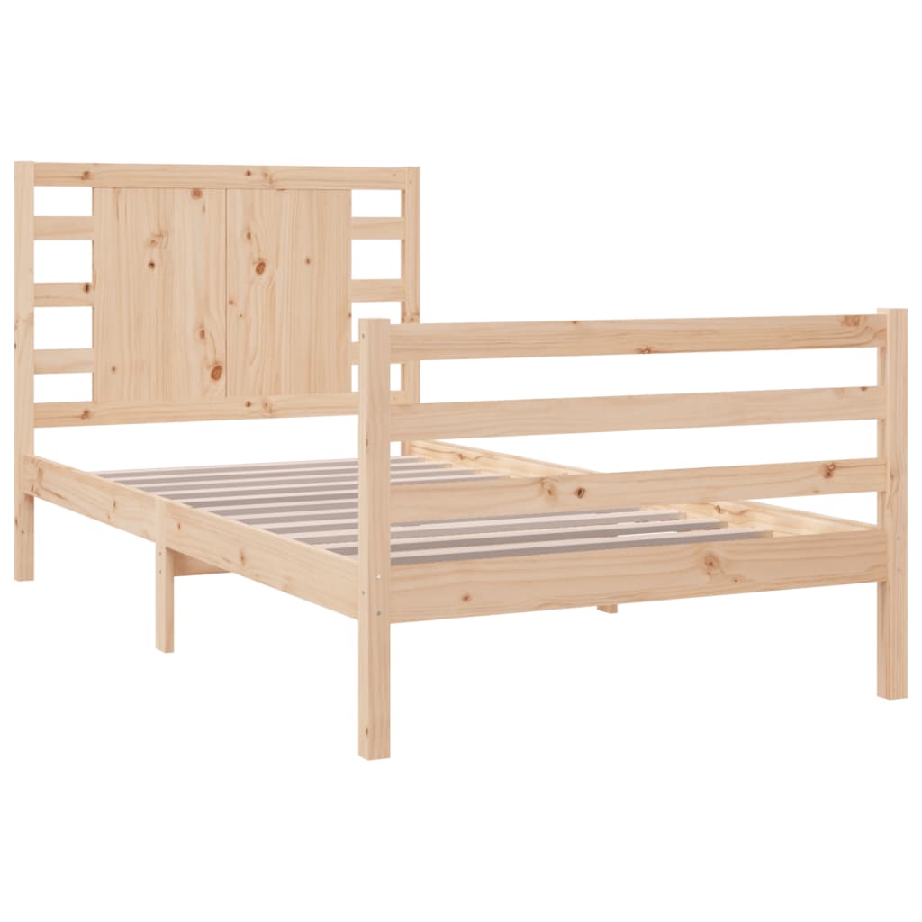 Solid Pine Wood Bed Frame 90x200 cm - No Mattress Included