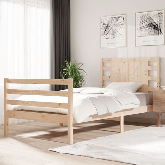 Solid Pine Wood Bed Frame 90x200 cm - No Mattress Included