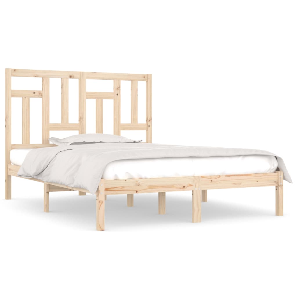 Solid Wood Pine Bed Frame 200x200 cm - Mattress Not Included