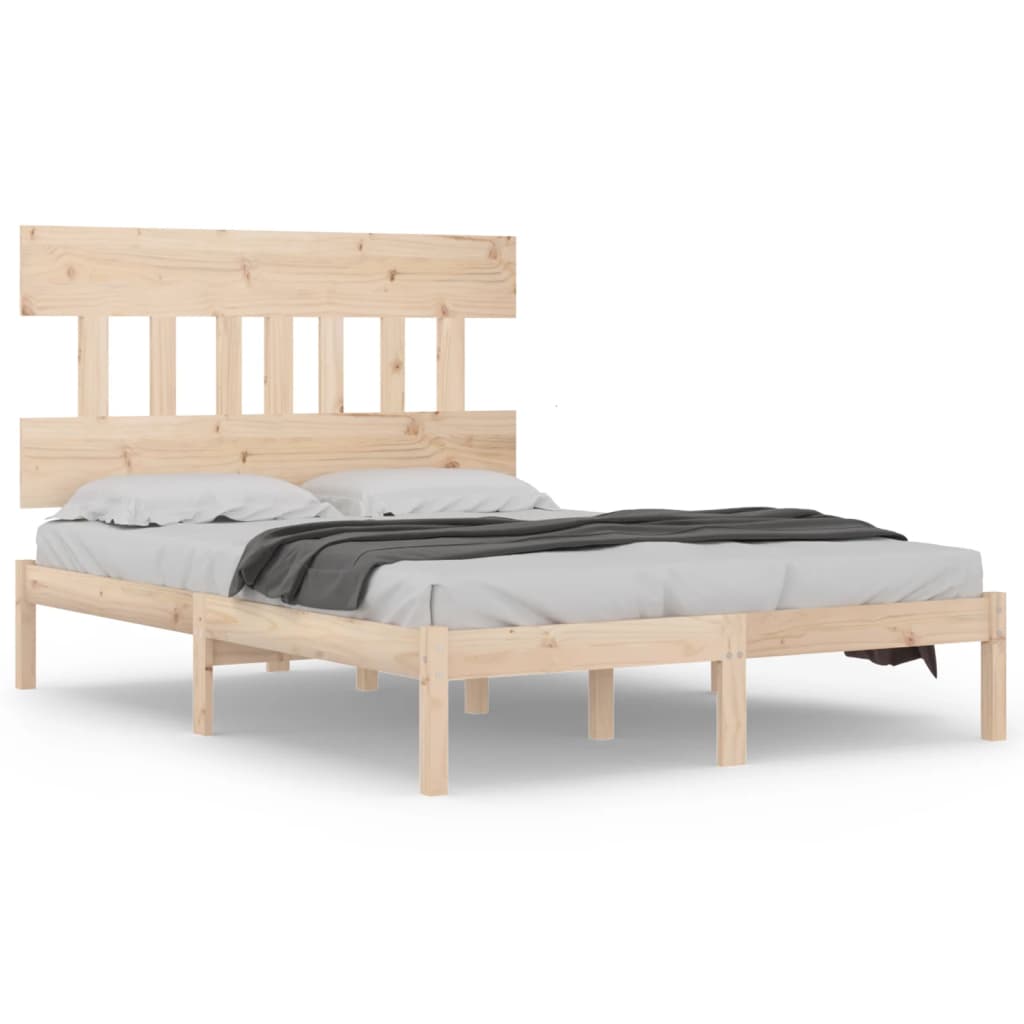 Solid Wood Bed Frame 200x200 cm - Elegant & Durable Design