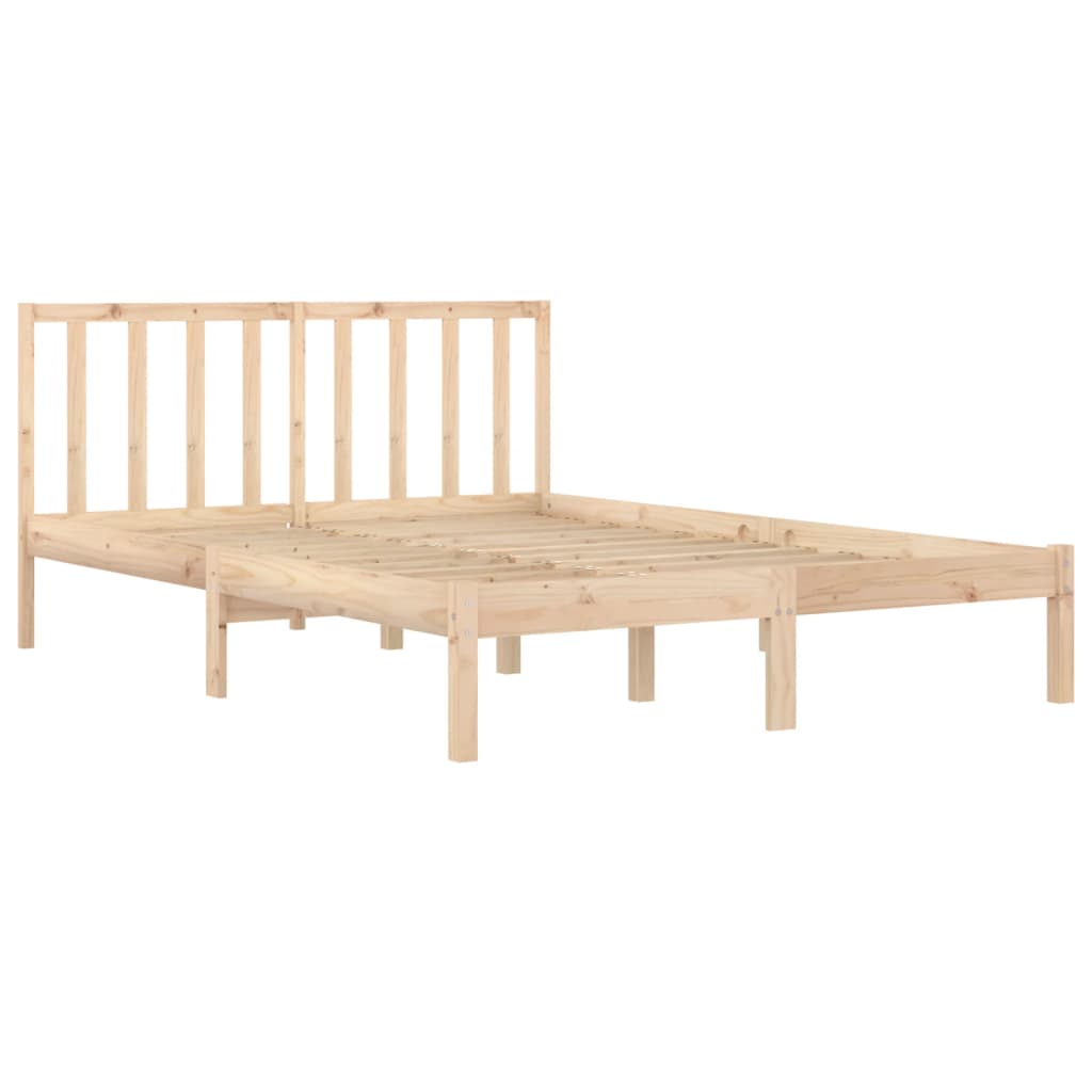Solid Pine Wood Bed Frame 200x200 cm - Mattress Not Included