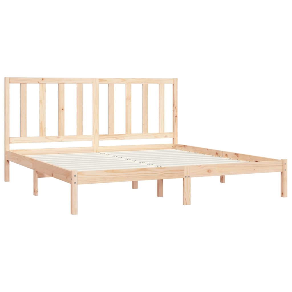 Solid Pine Wood Bed Frame 200x200 cm - No Mattress Included
