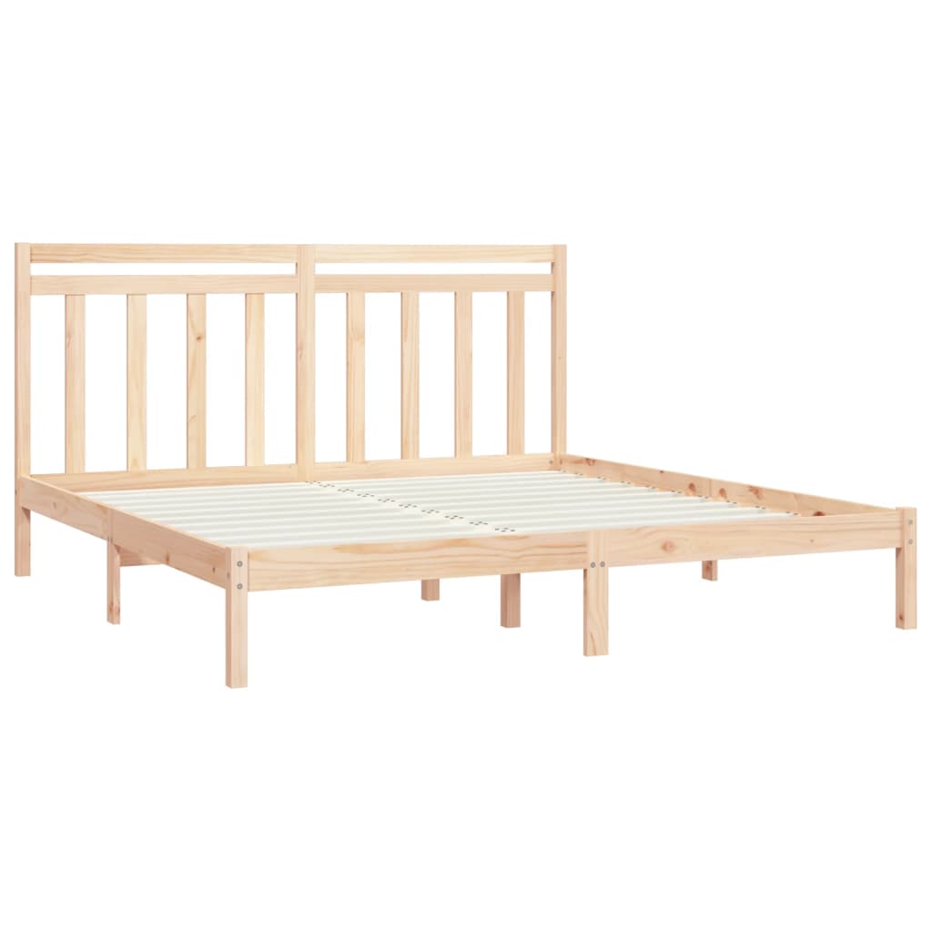 Solid Wood Bed Frame 200x200 cm - Durable, Natural Finish