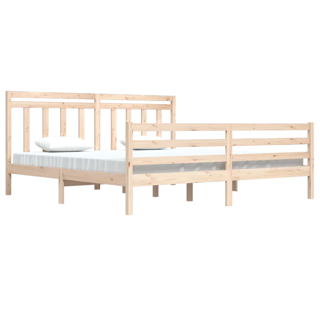 Solid Wood Bed Frame 200x200 cm - Durable, No Mattress Included
