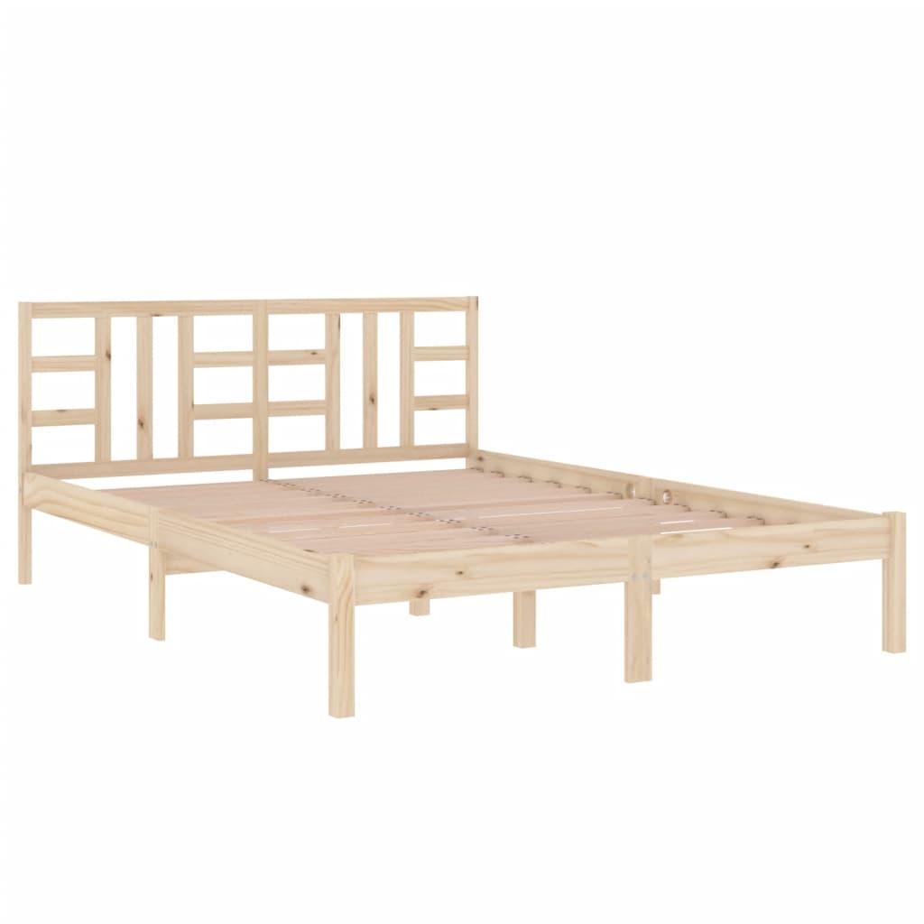 Solid Wood Bed Frame 200x200 cm - Durable, Stylish, No Mattress
