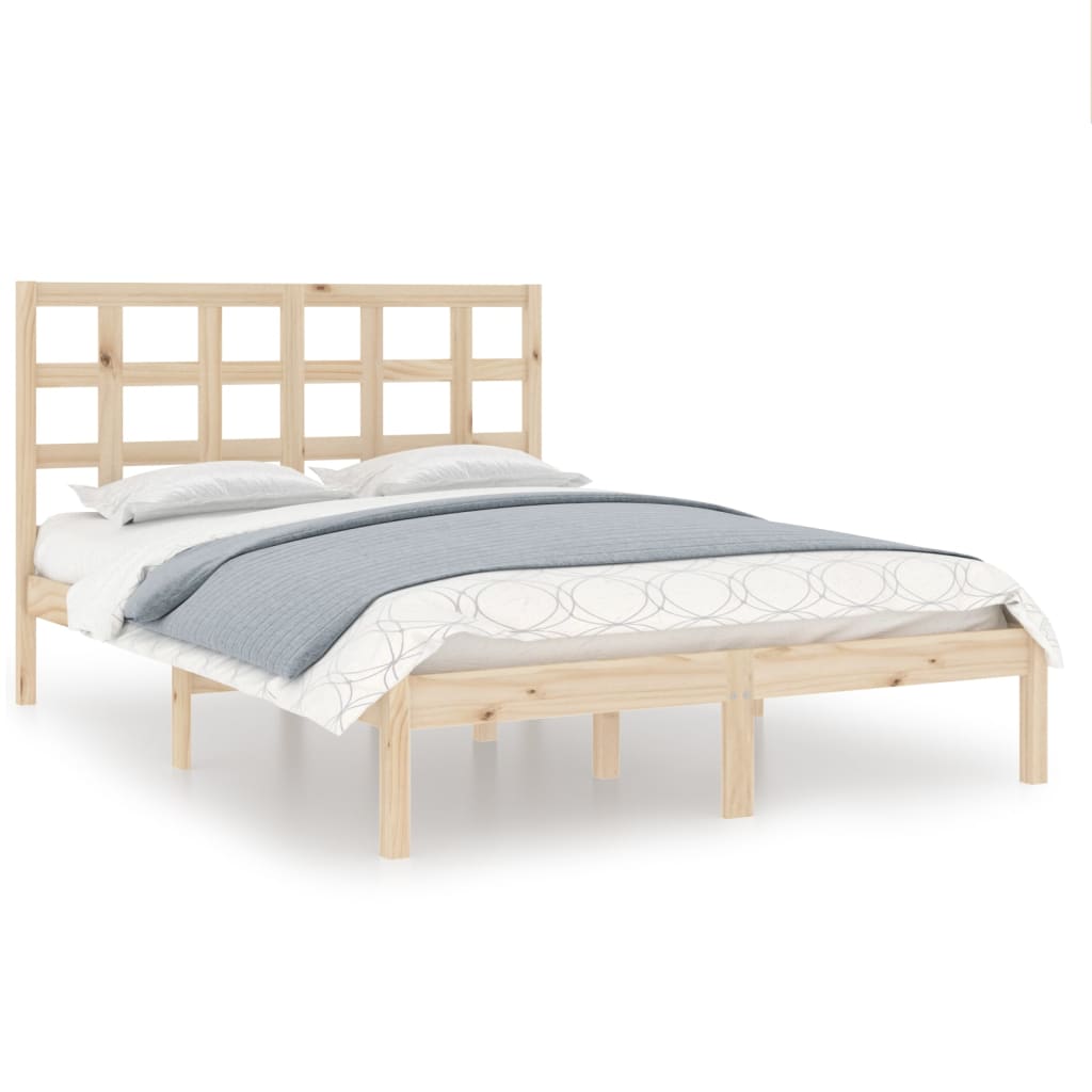 Solid Wood Bed Frame 200x200 cm - Sturdy & Stylish Design