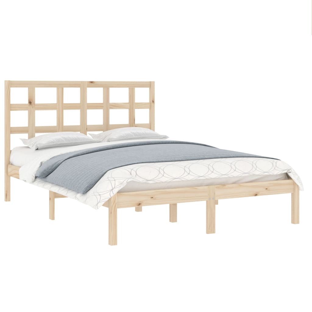 Solid Wood Bed Frame 200x200 cm - Sturdy & Stylish Design