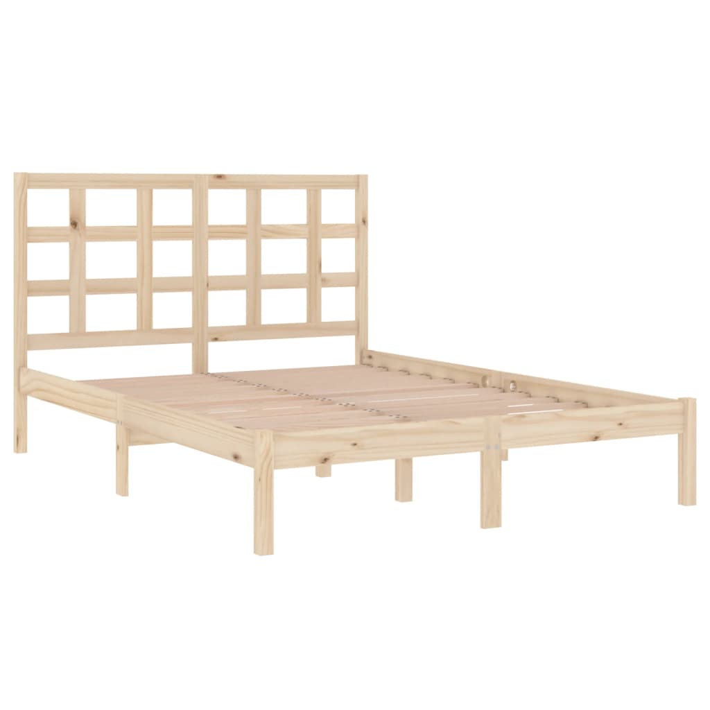 Solid Wood Bed Frame 200x200 cm - Sturdy & Stylish Design