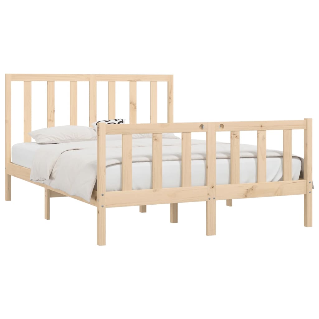 Bed Frame without Mattress 140x200 cm Solid Wood