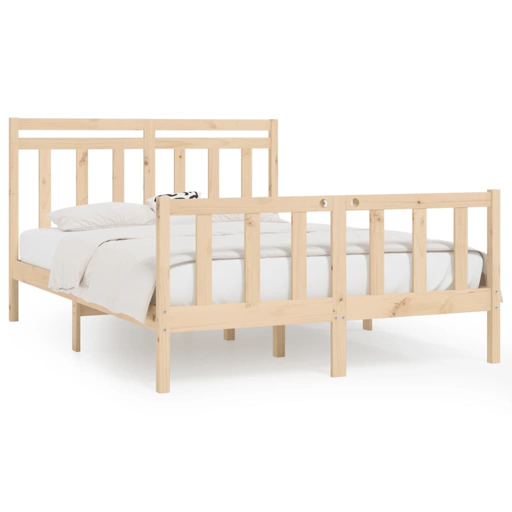 Bed Frame without Mattress Solid Wood Pine 140x200 cm