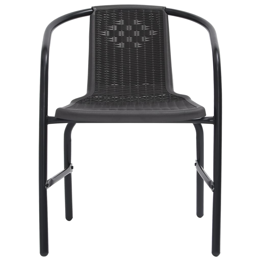 6-Piece Plastic Rattan & Steel Garden Chairs Set - 110 kg Capacity