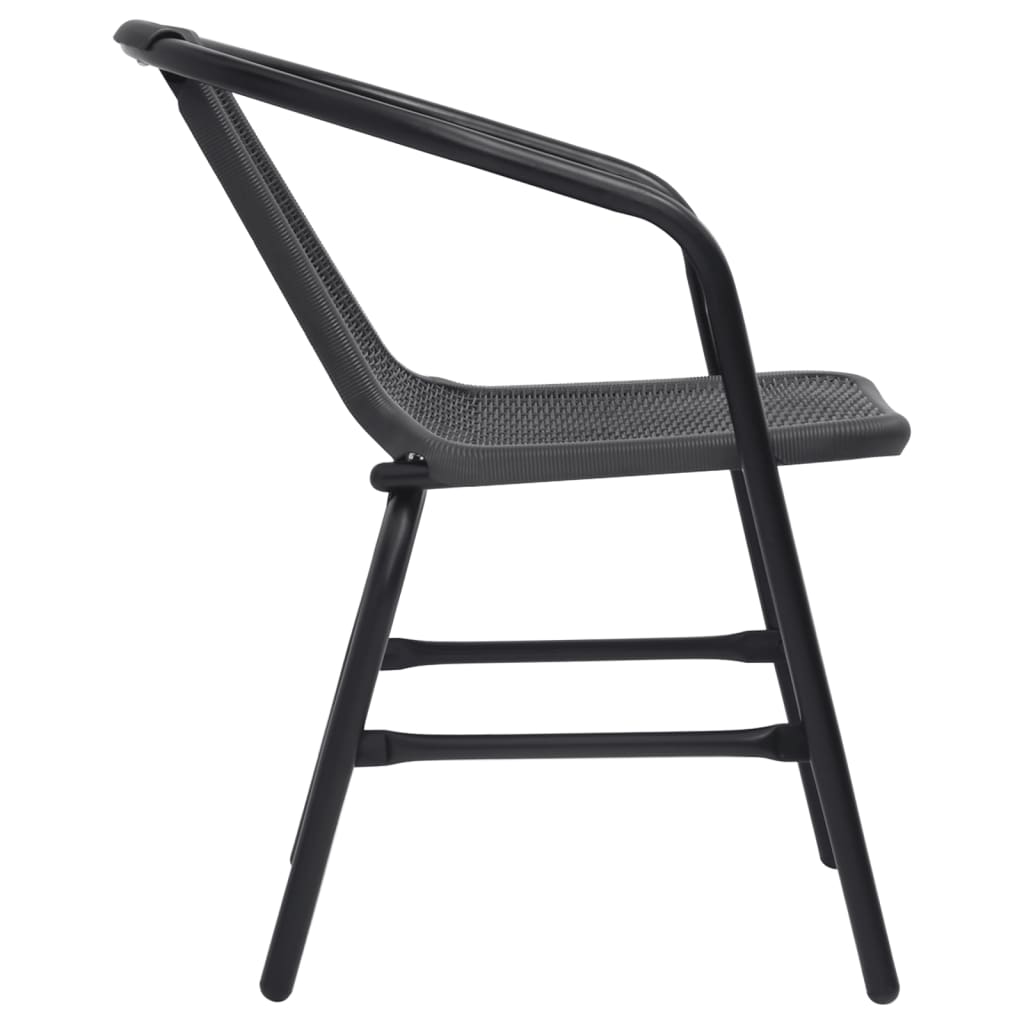6-Piece Plastic Rattan & Steel Garden Chairs Set - 110 kg Capacity