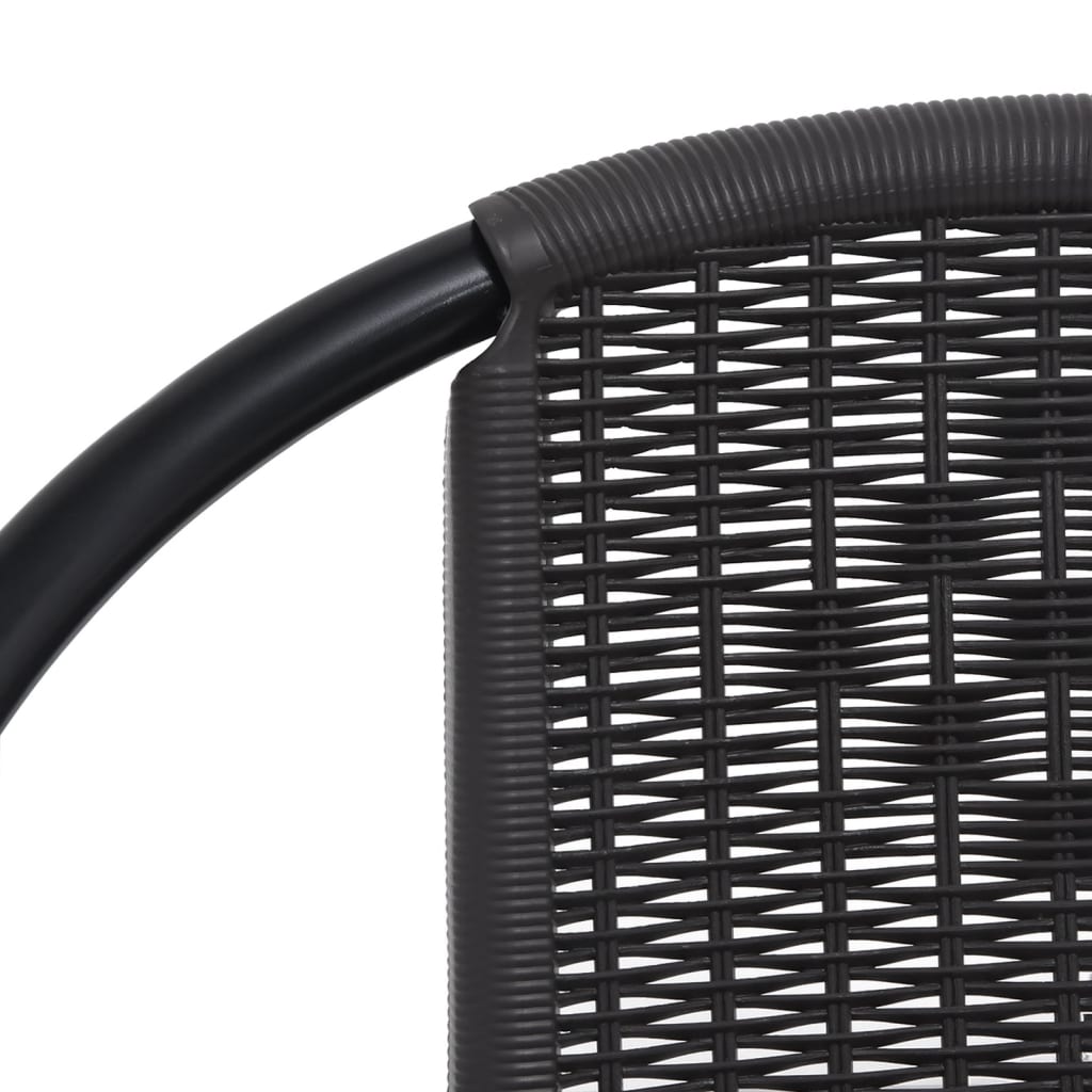 6-Piece Plastic Rattan & Steel Garden Chairs Set - 110 kg Capacity